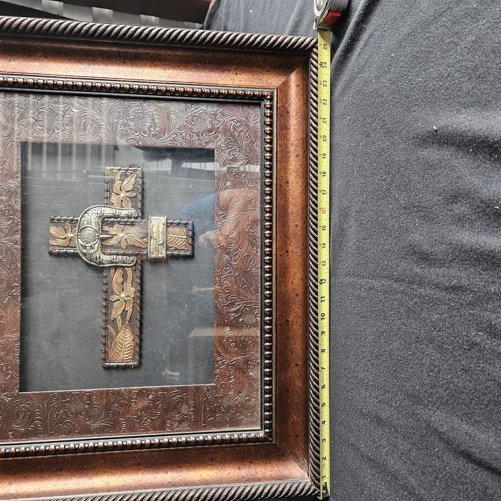 Decorative Framed Cross with Intricate Design